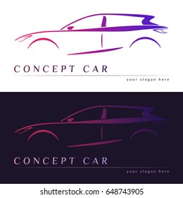 Concept car silhouette. Vector illustration.