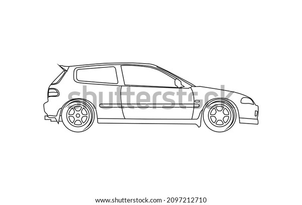 concept car\
types coupe hatchback outline\
vector