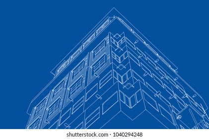 Concept car. Vector rendering of 3d. Wire-frame style. The layers of visible and invisible lines are separated