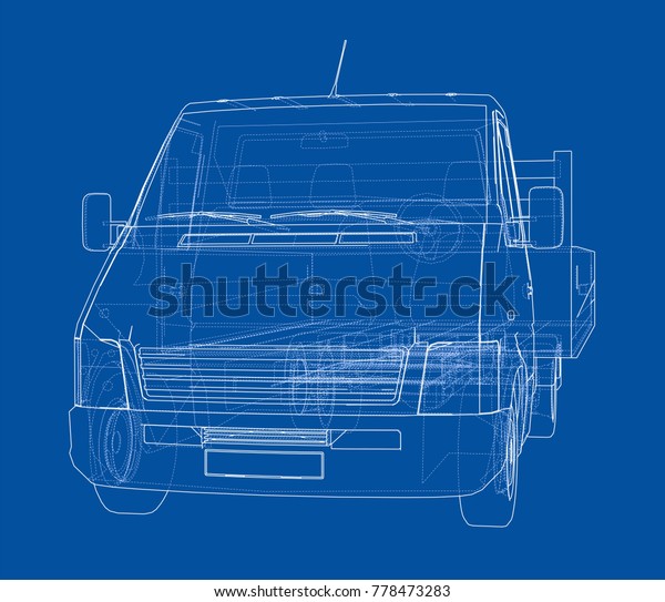 Concept car.\
Vector rendering of 3d. Wire-frame style. The layers of visible and\
invisible lines are\
separated