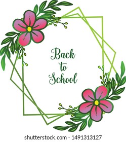Concept for card back to school, with feature wreath frame. Vector