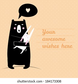 Concept card with cute bear 