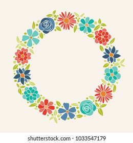 Concept of card with flowers - spring background. Vector.