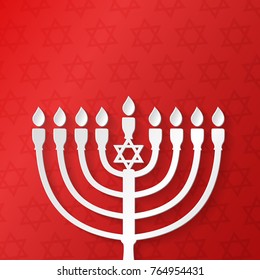 Concept of card for Hanukkah with copyspace. Vector.