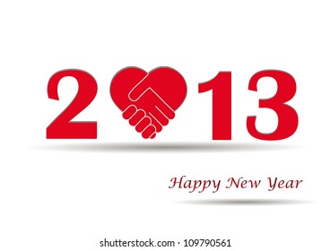 Concept card on New Year 2013 with hands