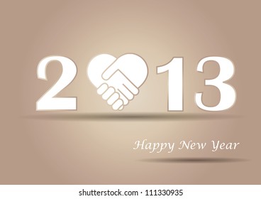 Concept card on New Year 2013 with hands