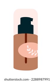 Concept Care cosmetic set bath cream. This flat vector illustration showcases the care cosmetic product, a cream dispenser, in a simple yet effective design. Vector illustration.
