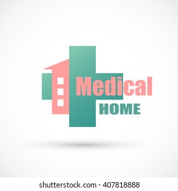 Concept care medical home vector isolated on background