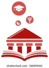 concept career high education symbol with university building silhouette