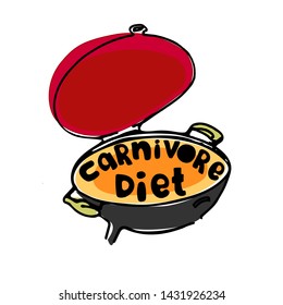 Concept of carnivore, all-meat diet. Excellent for poster, banner, article illustration