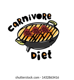 Concept of carnivore, all-meat diet. Excellent for poster, banner, article illustration