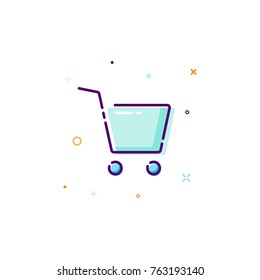 Concept cart icon. Thin line flat design element. buy online concept. Vector illustration isolated on white background