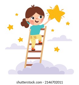Concept Of Cartoon Character With Sky Elements