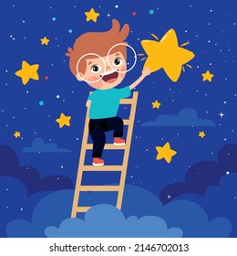 Concept Of Cartoon Character With Sky Elements
