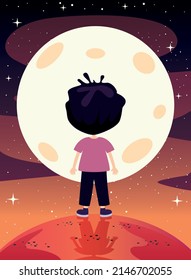 Concept Of Cartoon Character With Sky Elements