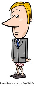 Concept Cartoon Illustration of Businessman without his Pants