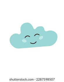 Concept Cartoon medieval heels cloud. This is a flat vector illustration with a cute cartoon design of a fairy tale-inspired cute cloud. Vector illustration.