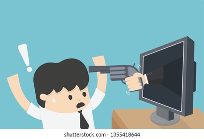 Concept cartoon Technology theft .illustration
