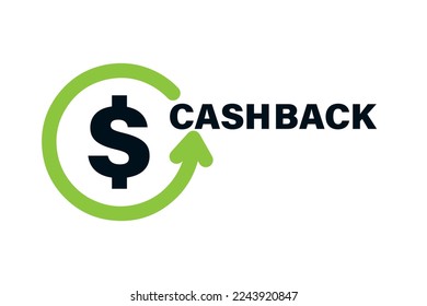 The concept of the Cash back loyalty program. Cashback logo template. The design of the money-back service. Vector illustration of the bonus cashback symbol