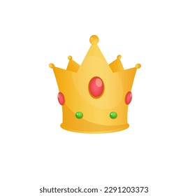 Concept Casino lottery crown. This illustration depicts a flat, vector design of a casino lottery crown, drawn in a cartoon style on a white background. Vector illustration.