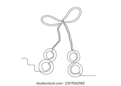 A concept of celebration of the Martisor tradition. Martisor one-line drawing