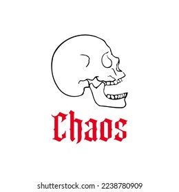 concept chaos skull vector illustration