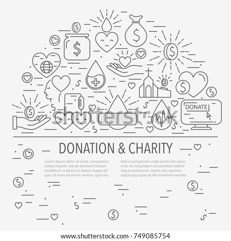 Concept Charity Aid Money Blood Donations Stock Vector - 