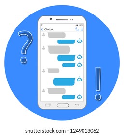 Concept chatbot. Chat in the smartphone.