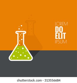 The concept of chemical science research lab retorts, beakers, flasks and other equipment. 