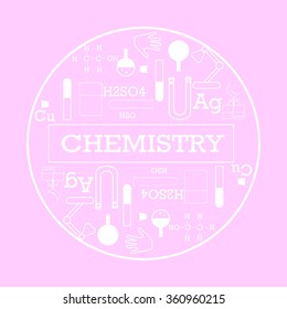 concept of chemistry science with image chemical elements and devices