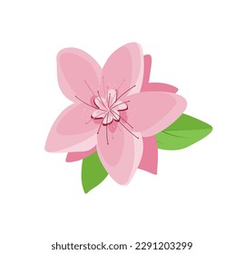 Konzept Kirschblüten Blumen. Die Verwendung von sanften, pastellfarbenen Farben in dieser Illustration einer Kirschblüte schafft ein Gefühl der Ruhe und Gelassenheit. Vektorgrafik.