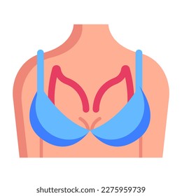 A concept of chest kinesiology tape flat icon 