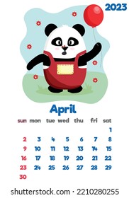 The concept of a children's calendar for 2023 with cute characters on all pages set with adorable animals