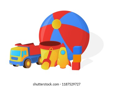 Concept of Childrens Toy icon. Cartoon style. Vector Illustration.