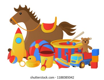Concept of Childrens Toy icon. Cartoon style. Vector Illustration.