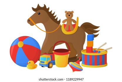 Concept of Childrens Toy icon. Cartoon style. Vector Illustration.