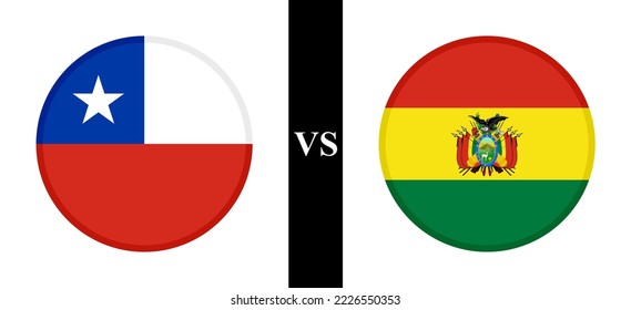 the concept of chile vs bolivia. flags of chilean and bolivian. vector illustration