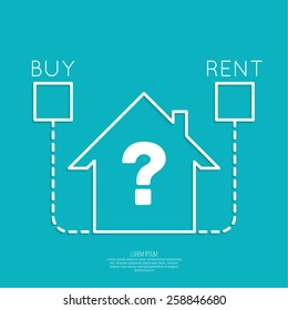 Concept of choice between buying and tenancy. 