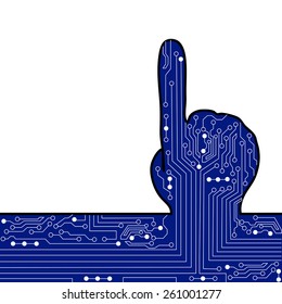 Concept of choice, decision. Circuit abstract hand vector background.