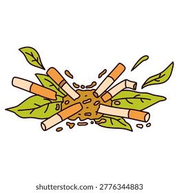 Concept of choosing nature over cigarette smoke