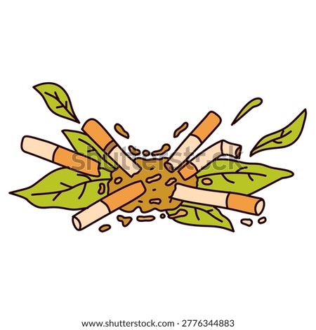 Concept of choosing nature over cigarette smoke