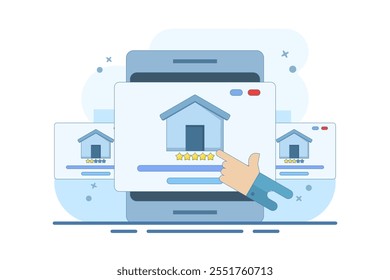 concept of choosing a new home based on budget, income, or lifestyle. think wisely, choose different house variants, Home affordability calculation. Flat vector illustration on background.