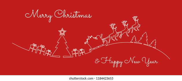 Concept of Christmas background with hand drawn ornaments and wishes. Vector.