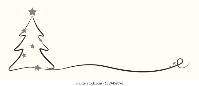 Concept of Christmas background with hand drawn tree. Vector.