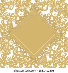 Concept of Christmas background with ornaments. Vector
