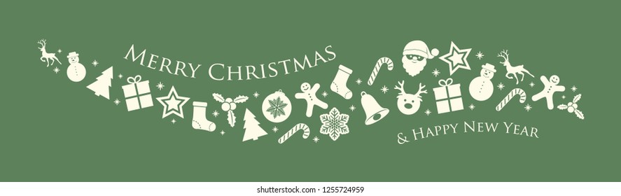 Concept of Christmas background with ornaments and wishes. Vector.