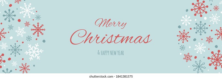 Concept of Christmas banner with snowflakes. Xmas decoration. Vector