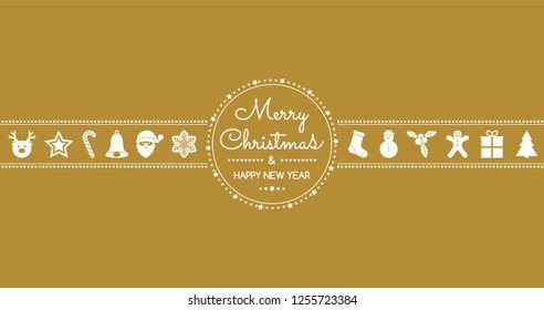 Concept of Concept of Christmas card with decorations. Vector.
