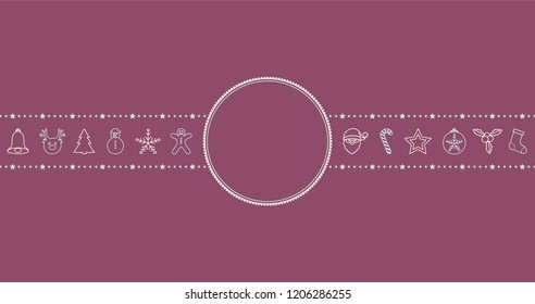 Concept of Christmas card with elements and copyspace. Vector. 