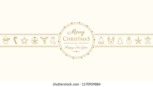 Concept of Concept of Christmas card with hand drawn decorations. Vector.